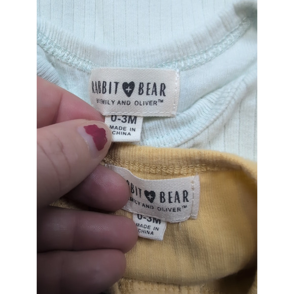 0/3m Rabbit + Bear Ribbed Bodysuit Bundle - Picture 8 of 9